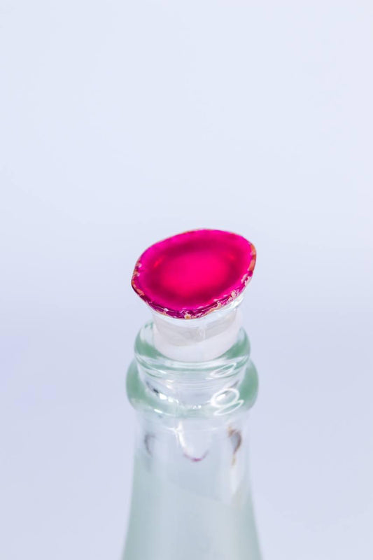 Tampa para Garrafa de Vinho Ágata Rosa