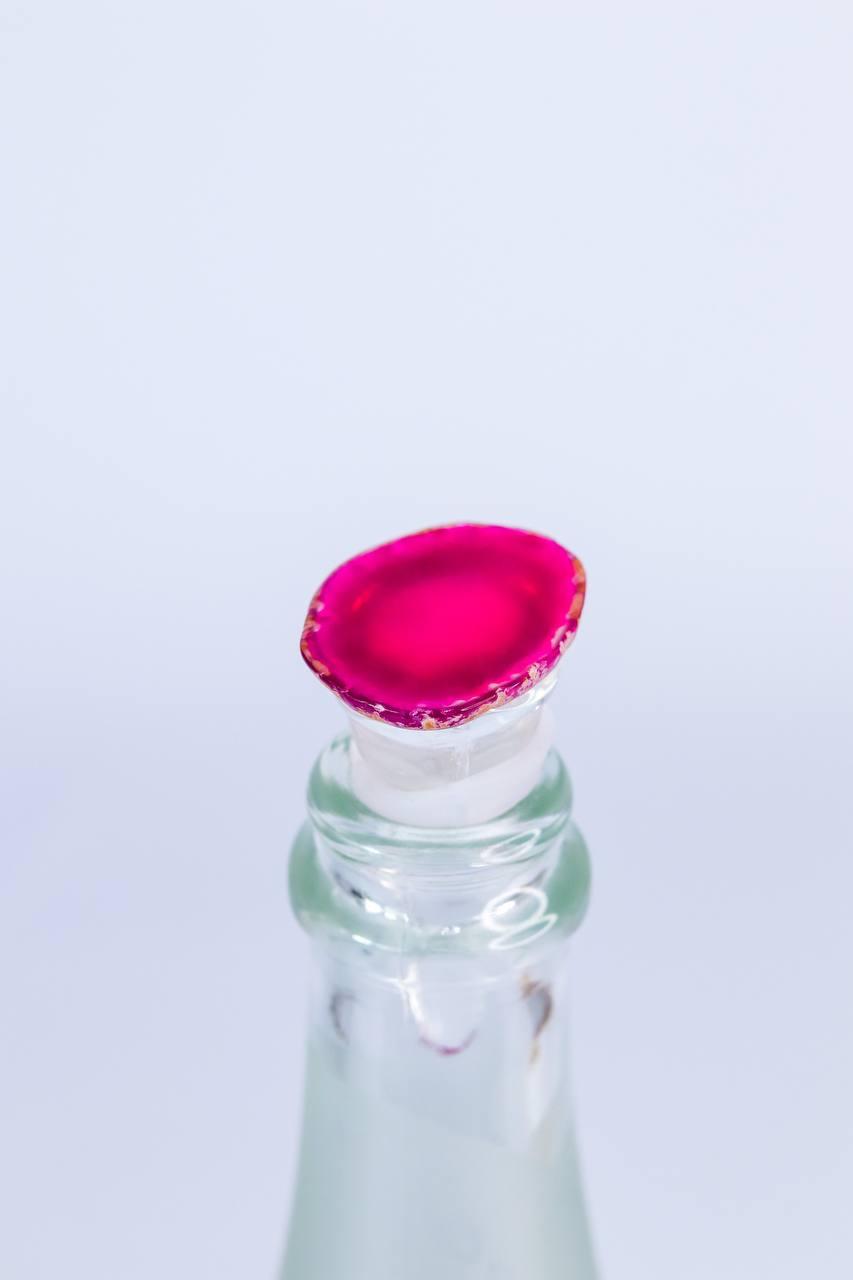 Tampa para Garrafa de Vinho Ágata Rosa