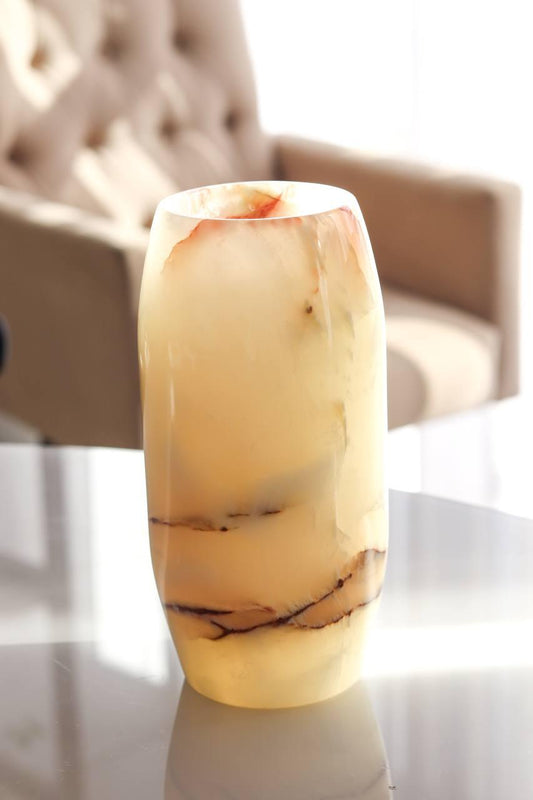 Vaso Ônix Branco Oval