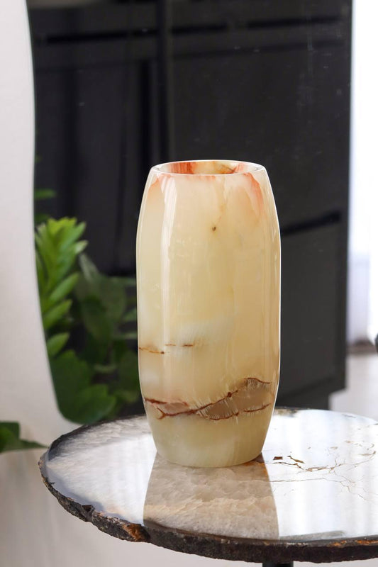 Vaso Ônix Branco Oval